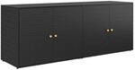 vidaXL Gartenschrank Schwarz 198x55,5x80 cm Poly Rattan