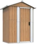 vidaXL Ger&auml;teschuppen Braun 126x97,5x177 cm Verzinkter Stahl 1574713