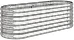 vidaXL Hochbeet Pulverbeschichteter Stahl 114x40x36 cm Silbern 1094459