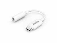 Hama Aux-Adapter USB-C - 3,5-mm-Klinke-Buchse Weiß