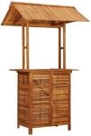 vidaXL Outdoor-Bartisch mit Dach 113x106x217 cm Akazie Massivholz 45909