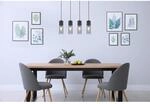 Globo Pendelleuchte Annika 4-flammig Schwarz matt-Rauchfarben 800 x 90 x 1560 mm
