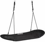 Relaxdays Nestschaukel XXL Stoff Schwarz H&ouml;henverstellbar 166 cm x 71 cm x 15 cm 3,5