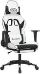 vidaXL Gaming-Stuhl mit Massage & Fu&szlig;st&uuml;tze Wei&szlig; & Schwarz Kunstleder Modell 2