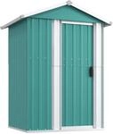 vidaXL Ger&auml;teschuppen Gr&uuml;n 126x97,5x177 cm Verzinkter Stahl 1550063