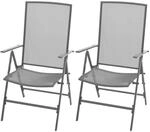 vidaXL Stapelbare Gartenst&uuml;hle 2 Stk Stahl Grau 42716