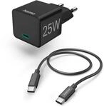 Hama Schnellladeger&auml;t mit Ladekabel USB-C Mini-Ladeger&auml;t PD 25 W 1,5 m SW