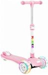 KIDIZ Dreiradscooter X-Pro2 Faltbar PU LED R&auml;der H&ouml;henverstellbar Rosa