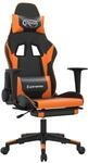 vidaXL Gaming-Stuhl mit Massage & Fu&szlig;st&uuml;tze Schwarz Orange Kunstleder Modell 3