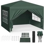 WOLTU Pavillon Pop-Up Wasserdichter Sonnenschutz Pagodenzelt 3x3 m Gr&uuml;n