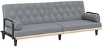 vidaXL Schlafsofa mit Armlehnen Hellgrau Stoff 351937