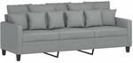 vidaXL 3-Sitzer-Sofa Hellgrau 180 cm Stoff 359275