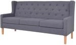 vidaXL 3-Tlg Sofa-Set Stoff Grau