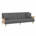 vidaXL Schlafsofa mit Armlehnen Dunkelgrau Stoff 351844