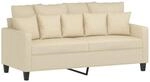 vidaXL 2-Sitzer-Sofa Creme 140 cm Stoff 359269