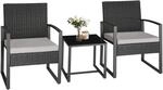 Tectake Rattan Sitzgruppe Granada F&uuml;r 2 Personen Widerstandsf&auml;hig 55 50 x 58 x 78