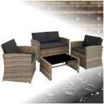 Tectake Rattan Lounge Jesolo F&uuml;r 4 Personen Widerstandsf&auml;hig 122 x 70 x 76 cm