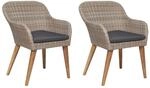 vidaXL Gartenst&uuml;hle mit Polstern 2 Stk Poly Rattan Braun 44156