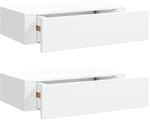 vidaXL Wandregale mit Schubladen 2 Stk Wei&szlig; 40x23,5x10 cm MDF 330242