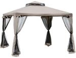 Outsunny Pavillon Polyester Metall Gartenzelt Grau 294L x 294B x 265H cm
