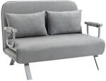 HOMCOM 2-Sitzer Schlafsofa mit Armlehne 111 x 80 x 78cm