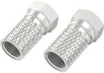 Hama Antennen-Adapter-Set F-Stecker 7 mm Schraubbar Silber 2 St&uuml;ck