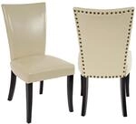 MCW Esszimmerstuhl Edinburgh 2er-Set Kunstleder Creme Dunkle Beine