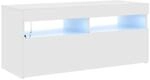 vidaXL TV-Schrank mit LED-Leuchten Hochglanz-Wei&szlig; 90x35x40 cm 804388
