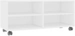 vidaXL TV-Schrank mit Rollen Wei&szlig; 90x35x35 cm Holzwerkstoff 800180