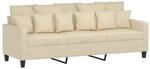 vidaXL 3-Sitzer-Sofa Creme 180 cm Stoff 359277