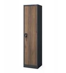 Jan Nowak B&uuml;ro Aktenschrank ALEX 185 x 45 x 40 cm Eco Design Anthrazit Nussbaum