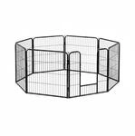Relaxdays Welpenauslauf Stahl Schwarz Steckbar 80 cm x 78 cm x 235 cm 20 kg