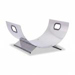 Relaxdays Kaminholzkorb Edelstahl Silber Robust 19 cm x 37 cm x 33 cm 1,8 kg