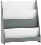 SoBuy Kinder B&uuml;cherregal Kinderregal Zeitungsst&auml;nder mit 4 Ablagen Grau...