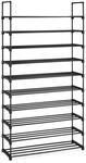 Relaxdays Schuhregal Stahl Schwarz Erweiterbar 175,5 cm x 93 cm x 30,5 cm 4,2 kg