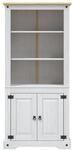 vidaXL Buffetschrank Mexiko-Stil Kiefernholz Wei&szlig; 80x40x170 cm