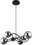 Globo LED-Pendelleuchte 6-flammig Riha Metall Schwarz Matt