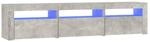 vidaXL TV-Schrank mit LED-Leuchten Betongrau 180x35x40 cm 1