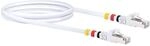 Schwaiger&reg;CAT7 Netzwerkkabel S/FTP inkl. 3 Farbclips - Wei&szlig; 1,0 m