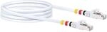 Schwaiger&reg; CAT7 Netzwerkkabel S/FTP inkl. 3 Farbclips - Wei&szlig; 5,0 m