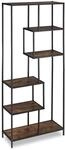 Relaxdays Regal MDF Stahl Dunkelbraun Schwarz Raumteiler 186 cm x 78 cm x 33 cm 17,5