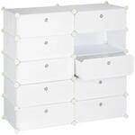 Relaxdays Schuhschrank Kunststoff Metall Wei&szlig; Stecksystem 90 cm x 94 cm x 36,5 cm