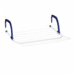 Relaxdays H&auml;ngetrockner Stahl Kunststoff Wei&szlig; Blau Faltbar 15,5 cm x 51 cm 550 g