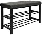 DuneDesign Offener Schuhschrank aus Metall 81 x 32 x 46 cm Grau