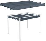 Outsunny Ersatz-Vordach Polyester Dunkelgrau 286L x 245B x 23H cm
