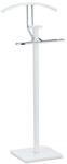 Relaxdays Stummer Diener MDF Stahl Wei&szlig; Freistehend 109,5 cm x 47 cm x 30 cm