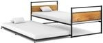 vidaXL Ausziehbett Schwarz Metall 90x200 cm779349