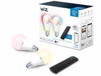 WiZ Smart Starter-Set RGBW 2 LED-Leuchtmittel & Fernbedienung A60 E27