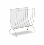 Relaxdays Zeitungsst&auml;nder Metall Silber Platzsparend 35 cm x 34 cm x 18 cm 0,7 kg