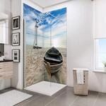 Schulte DecoDesign Duschr&uuml;ckwand Foto &uuml;ber Eck Ruderboot 210 x 90 x 90 cm